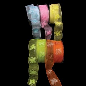 Wired Sheer Spring Butterfly Ribbon