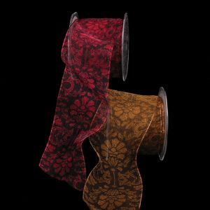 Wired Indian Sheer with Print Ribbon