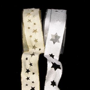 Wired Cut Out Star & Star of David Ribbon