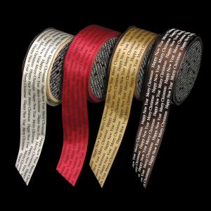 Satin Print Merry...Happy.. Ribbon