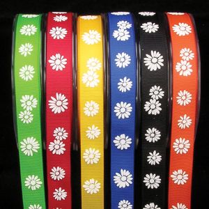 Woven Edge Grosgrain Flower Ribbon
