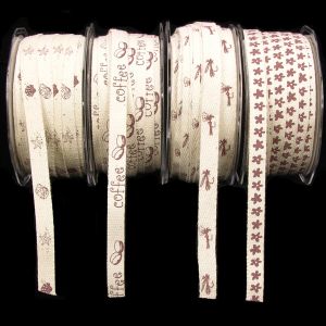Woven Edge Cotton Print Ribbon