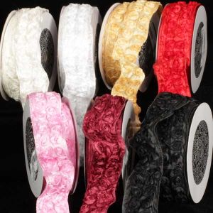 Wire Edge Mini Flowers Ribbon