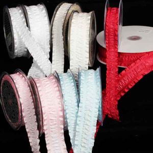Woven Edge Ruffle Ribbon