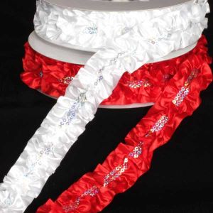 Woven Edge Elegant Ruffle Ribbon