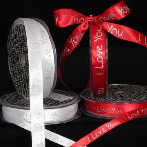 Woven Edge I Love You Ribbon