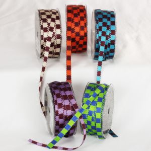 Woven Satin Squares Ribbon