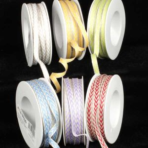 French Wire Herringbone Linen Ribbon