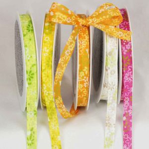 Woven Little Flowers Print Ribbon