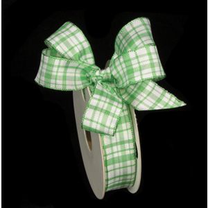 Wired Woven "German Check" Ribbon