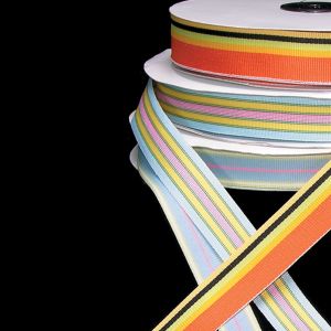 Striped Woven Grosgrain Ribbon