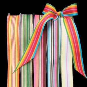 Striped Woven Grosgrain Ribbon