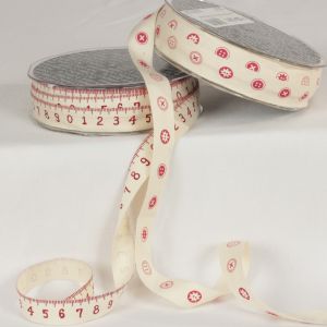 Woven Edge Tape Measure and Buttons Ribbons