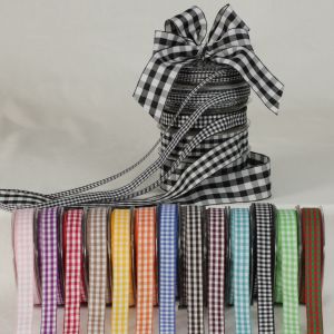 Woven Edge Vichy Check Ribbon