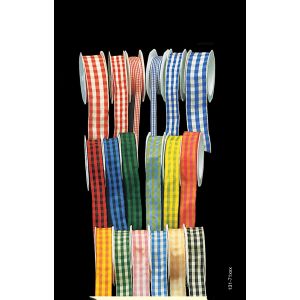 Wired Woven Edge Gingham Ribbon
