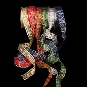 Wired Gold Satin Sheer Marla Ribbon