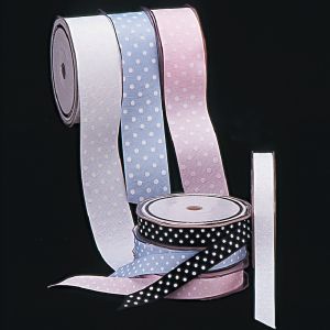 Woven Grosgrain with Polka Dots Ribbon