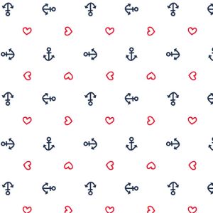 Anchor Heart White Design