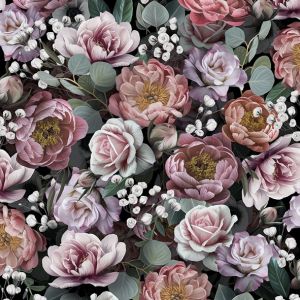 Vintage Flowers Black Design