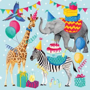 Animal Birthday Blue Design