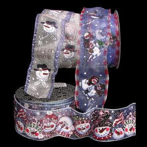 Wire Edge Sheer Snow Ribbon