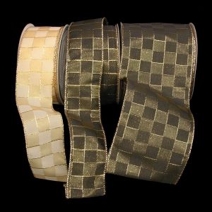 Gold Wire Edge Madrid Ribbon