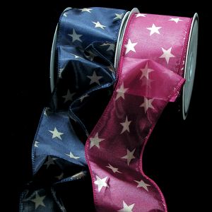 Wired Semi Sheer Stars Ribbon