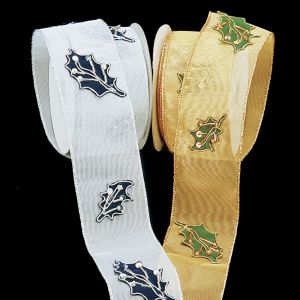 Wired Sheer Application Leaf Ribbon