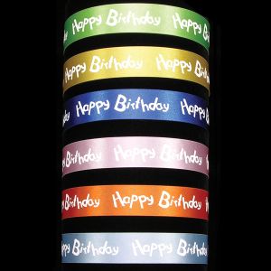 Satin Print "Happy Birthday" Ribbon