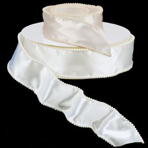 Pearl Wire Edge Satin Ribbon