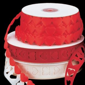 Fine Velvet Embossed Hearts Ribbon