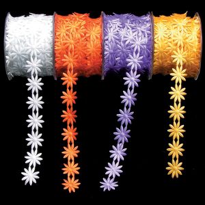 Embossed Satin Flowers Ribbon