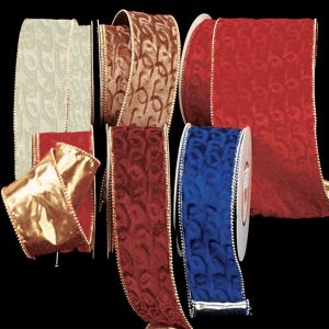 Gold Pearl Wire Edge Velvet with Gold Back Ribbon