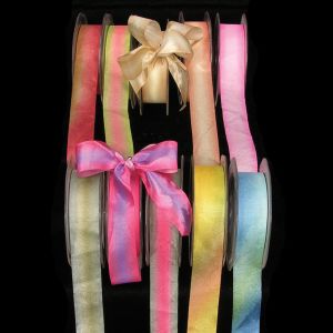 Cut Edge Satin Silk Ombre Ribbon