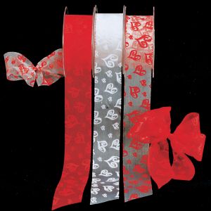 Cut Edge Organza Modern Heart Ribbon