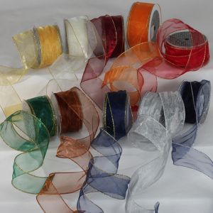 Wire Edge Organza with Gold/Silver Edge 2 inch