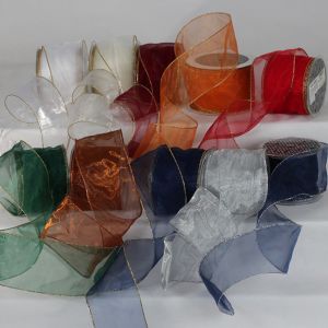 Wire Edge Organza with Gold/Silver Edge 3 inch