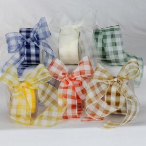 Cut Edge Sheer Gingham Organza Ribbon