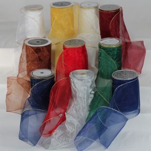 Wire Edge Organza with Gold/Silver Edge 6 inch