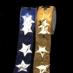 Stars on Organza Ribbon