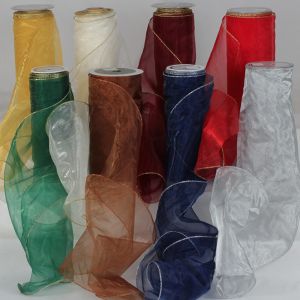 Wire Edge Organza with Gold/Silver Edge 9 inch