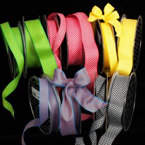 Wired Woven Chevron Ribbon