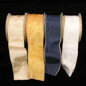 Gold Wire Edge Symphony Moire Ribbon