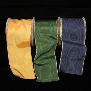 Gold Wire Edge Symphony Moire Ribbon