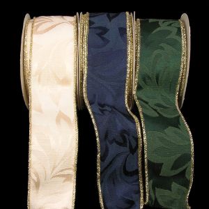 Gold Wire Edge Fabric Safari Ribbon