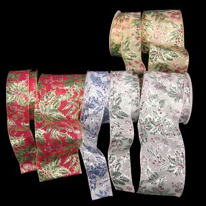 Wired Sheer Gold Print Missel Ribbon