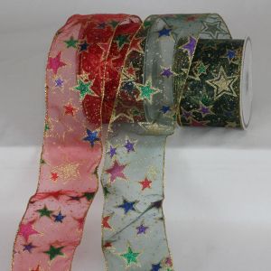 Wired Sheer "Lucy's Stars" Ribbon