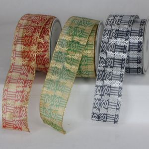 Wired Semi Sheer "Aztec" Ribbon