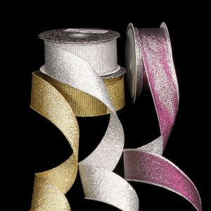 Wired Grosgrain Lame "Holo" Ribbon