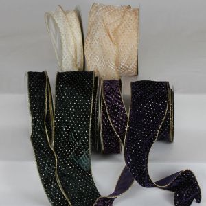 Wired Soft Velvet "Gold Glitz" Ribbon